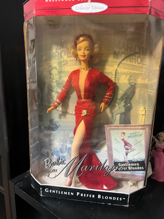 marilyn monroe barbie red dress Barbie Doll as Marilyn in the Pink Dress from Gentlemen Prefer Blondes